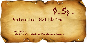 Valentini Szilárd névjegykártya