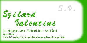 szilard valentini business card