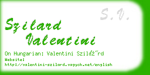 szilard valentini business card